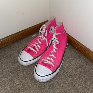Pink high top converse